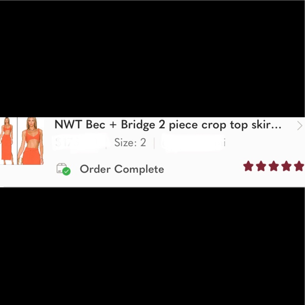 $390 ⬇️NWT Bec + Bridge 2 piece crop top skirt set 6/M co-ord - Picture 9 of 11